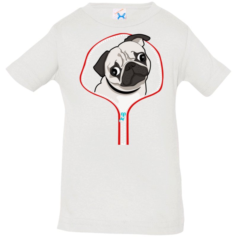 PUG ZIP-DOWN Infant Jersey T-Shirt