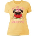 THE GIRL LOVES WATERMELON AND HER PUG Ladies' Boyfriend T-Shirt