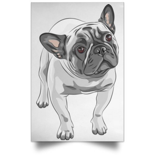 FUNNY ENGLISH BULLDOG Satin Portrait Poster