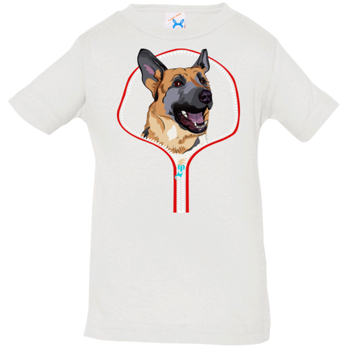 GERMAN SHEPARD ZIP-DOWN Infant Jersey T-Shirt