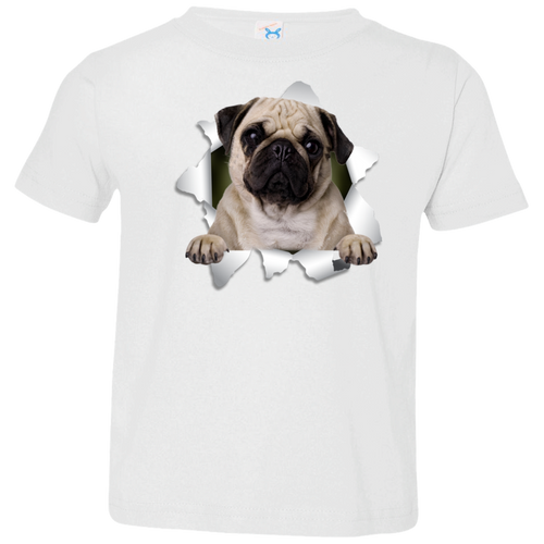 PUG 3D Toddler Jersey T-Shirt