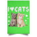 I LOVE CATS Satin Portrait Poster