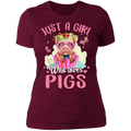 JUST A GIRL WHO LOVES PIGS Ladies' Boyfriend T-Shirt