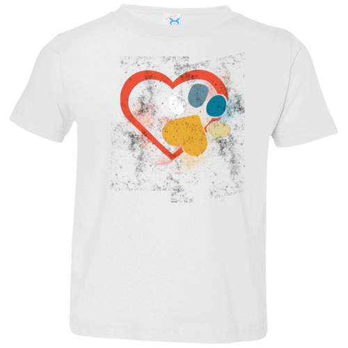 LOVE HEART PAW PRINT Toddler Jersey T-Shirt