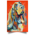 HAND PAINTED BASSETHOUND Satin Portrait Poster