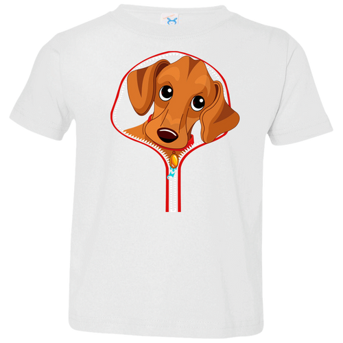 DACHSHUND ZIP-DOWN Toddler Jersey T-Shirt