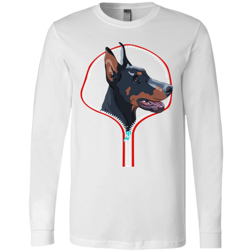 DOBERMAN ZIP-DOWN Men's Jersey LS T-Shirt