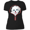 MALTESE ZIP-DOWN Ladies' Boyfriend T-Shirt