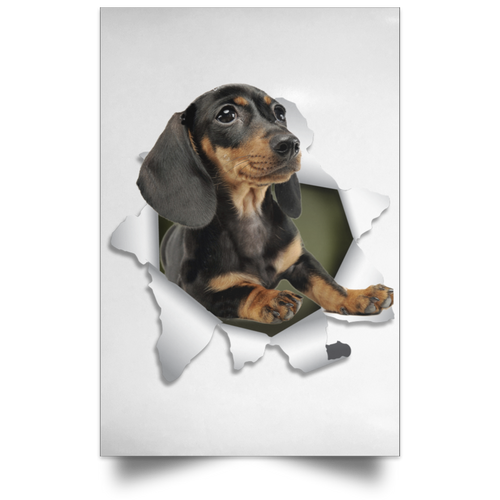 DACHSHUND 3D Satin Portrait Poster