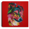 Hand Painted Sheltie Square Canvas .75in Frame