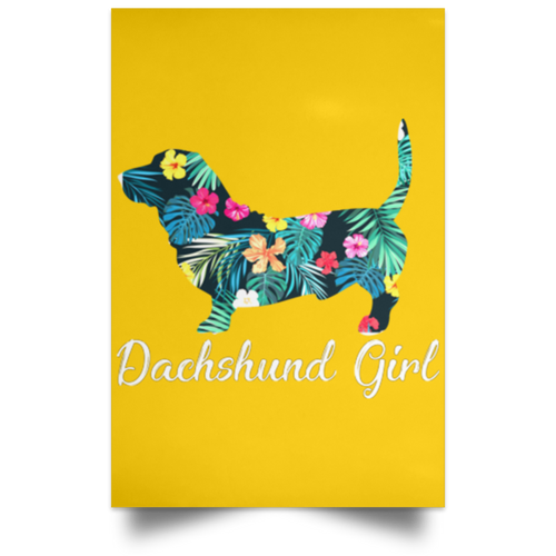 DACHSHUND GIRL Satin Portrait Poster