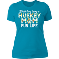 HUSKY MOM FUR LIFE Ladies' Boyfriend T-Shirt