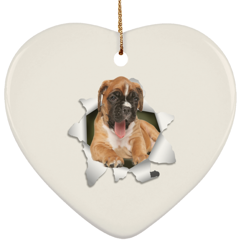 BOXER 3D Ceramic Heart Ornament