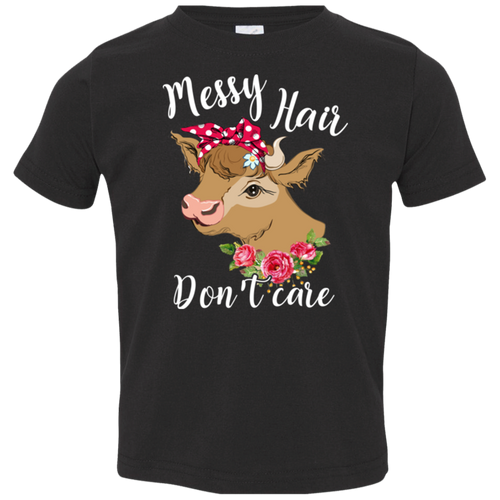 MESSY HAIR DON'T CARE Toddler Jersey T-Shirt