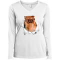 GERMAN SPITZ KLEIN 3D Ladies' LS Performance V-Neck T-Shirt