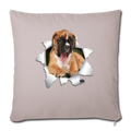 BOXER Throw Pillow Cover 17.5” x 17.5” - light taupe