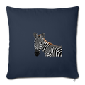 ZEBRA Throw Pillow Cover 17.5” x 17.5” - navy