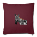 ZEBRA Throw Pillow Cover 17.5” x 17.5” - burgundy