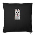 SIBERIAN HUSKY Throw Pillow Cover 17.5” x 17.5” - black