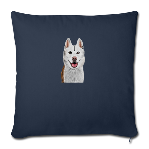 SIBERIAN HUSKY Throw Pillow Cover 17.5” x 17.5” - navy