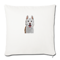SIBERIAN HUSKY Throw Pillow Cover 17.5” x 17.5” - natural white