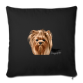 YORKSHIRE TERRIER Throw Pillow Cover 17.5” x 17.5” - black