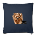 YORKSHIRE TERRIER Throw Pillow Cover 17.5” x 17.5” - navy