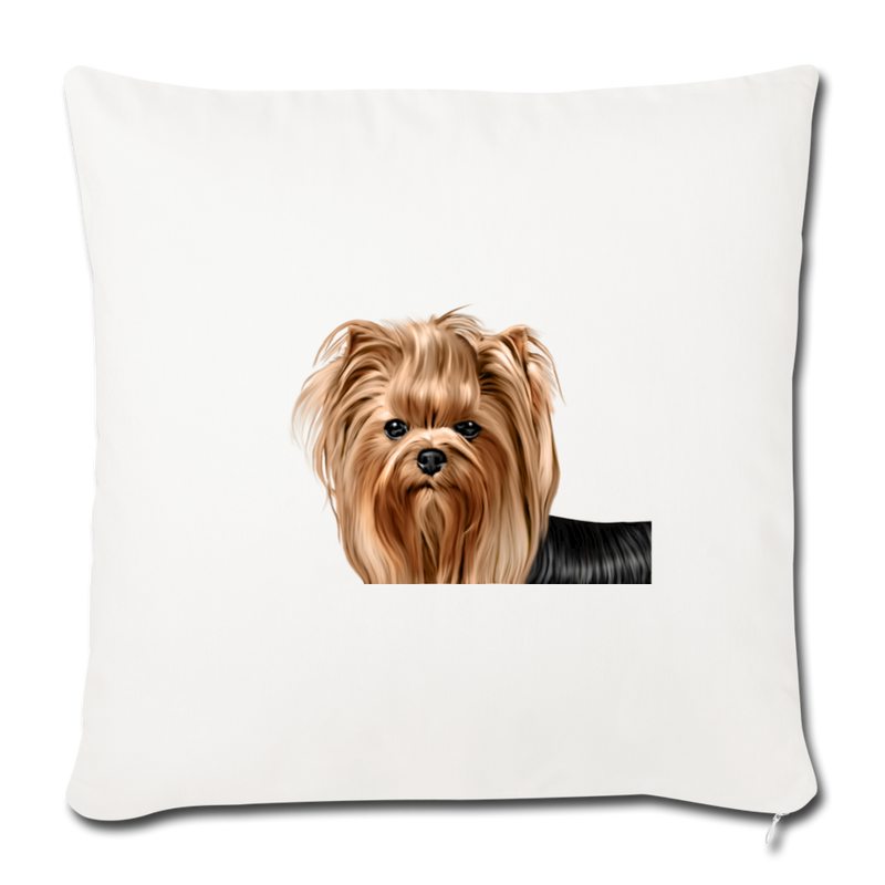 YORKSHIRE TERRIER Throw Pillow Cover 17.5” x 17.5” - natural white