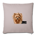 YORKSHIRE TERRIER Throw Pillow Cover 17.5” x 17.5” - light taupe
