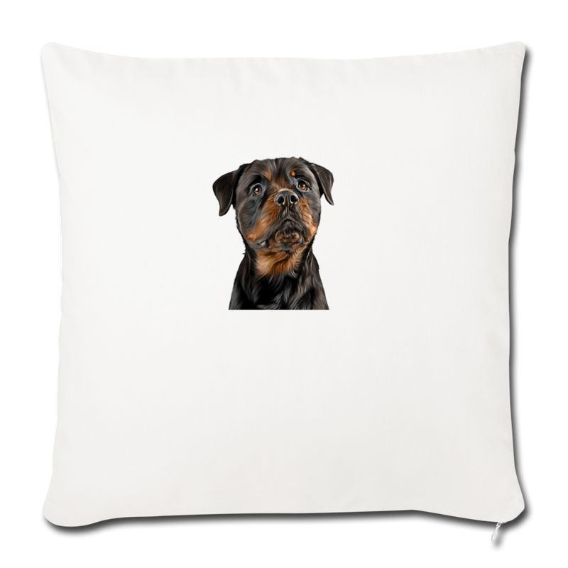 ROTTWEILER Throw Pillow Cover 17.5” x 17.5” - natural white