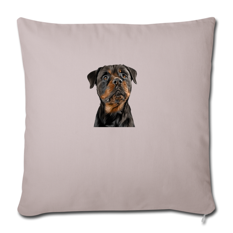 ROTTWEILER Throw Pillow Cover 17.5” x 17.5” - light taupe