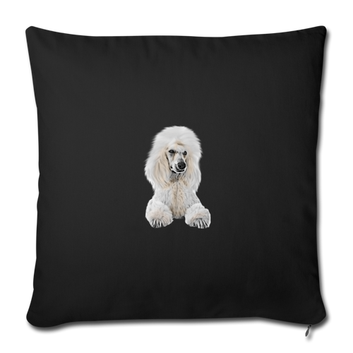 POODLE Throw Pillow Cover 17.5” x 17.5” - black