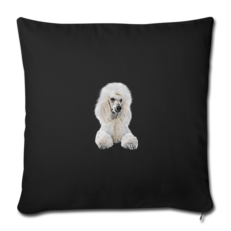 POODLE Throw Pillow Cover 17.5” x 17.5” - black