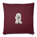 POODLE Throw Pillow Cover 17.5” x 17.5” - burgundy