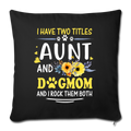 I HAVE TWO TITLES Throw Pillow Cover 17.5” x 17.5” - black