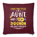I HAVE TWO TITLES Throw Pillow Cover 17.5” x 17.5” - burgundy