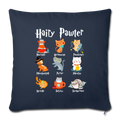 HAIRY PAWTER Throw Pillow Cover 17.5” x 17.5” - navy