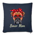 BOXER MOM Throw Pillow Cover 17.5” x 17.5” - navy