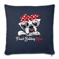 French Bulldog MomThrow Pillow Cover 17.5” x 17.5” - navy
