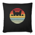 Cat Retro Throw Pillow Cover 17.5” x 17.5” - black