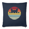 Cat Retro Throw Pillow Cover 17.5” x 17.5” - navy