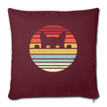 Cat Retro Throw Pillow Cover 17.5” x 17.5” - burgundy