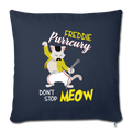 Freddie Purrcury dont stop moew Throw Pillow Cover 17.5” x 17.5” - navy
