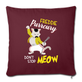 Freddie Purrcury dont stop moew Throw Pillow Cover 17.5” x 17.5” - burgundy
