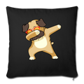 Dabbing Pug Throw Pillow Cover 17.5” x 17.5” - black