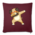 Dabbing Pug Throw Pillow Cover 17.5” x 17.5” - burgundy