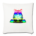 DJ CAT Throw Pillow Cover 17.5” x 17.5” - natural white