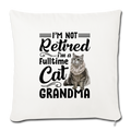 Cat grandma Throw Pillow Cover 17.5” x 17.5” - natural white