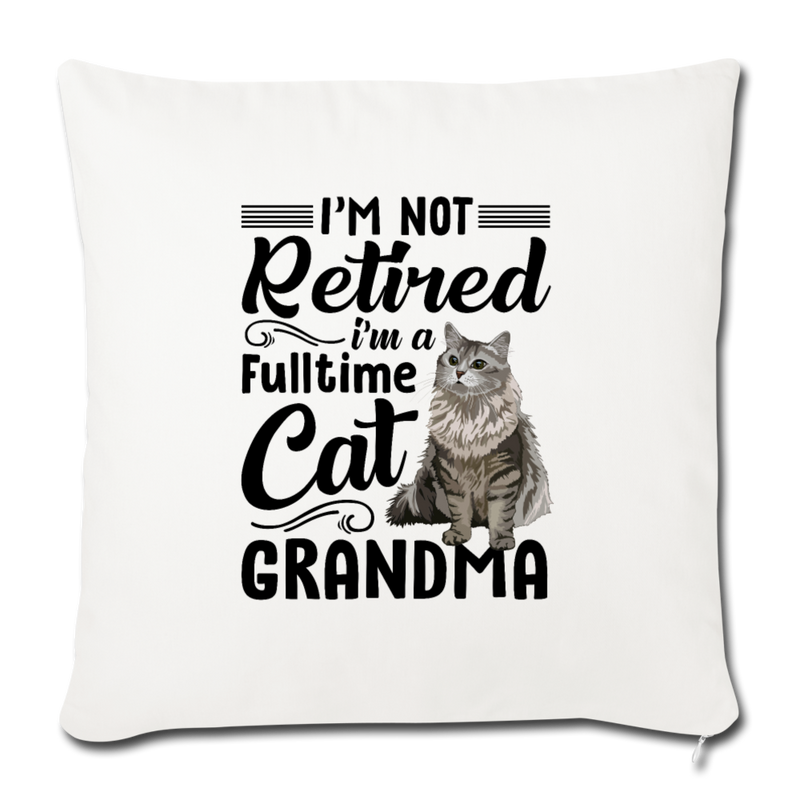 Cat grandma Throw Pillow Cover 17.5” x 17.5” - natural white