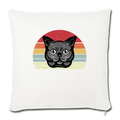 Cat Retro Style Throw Pillow Cover 17.5” x 17.5” - natural white